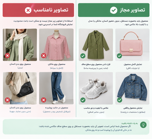 نمایش مراحل اصلاح تصاویر محصولات در فروشگاه اسنپ‌پی